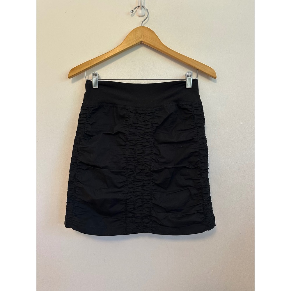 Wearables Black Ruched Cotton Stretch Mini Skirt | Size XS